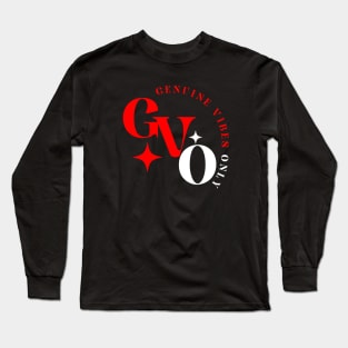 GVO Genuine Vibes Only Tee (red and white letters) Long Sleeve T-Shirt